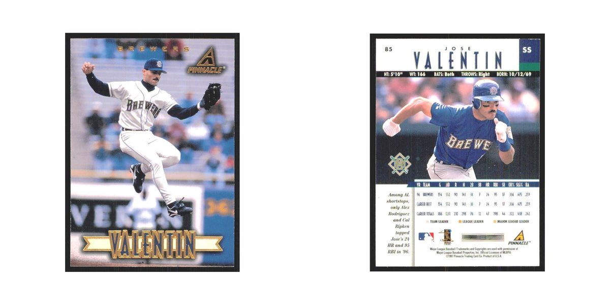 1997 Pinnacle Jose Valentin Brewers #85