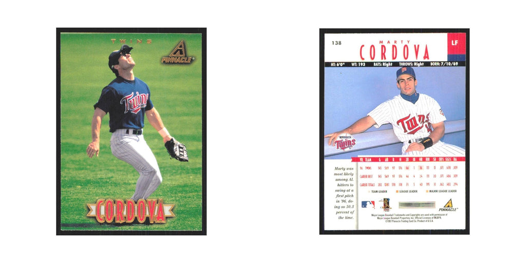 1997 Pinnacle Marty Cordova Twins #138
