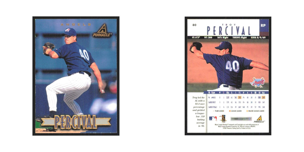 1997 Pinnacle Troy Percival Angels #80