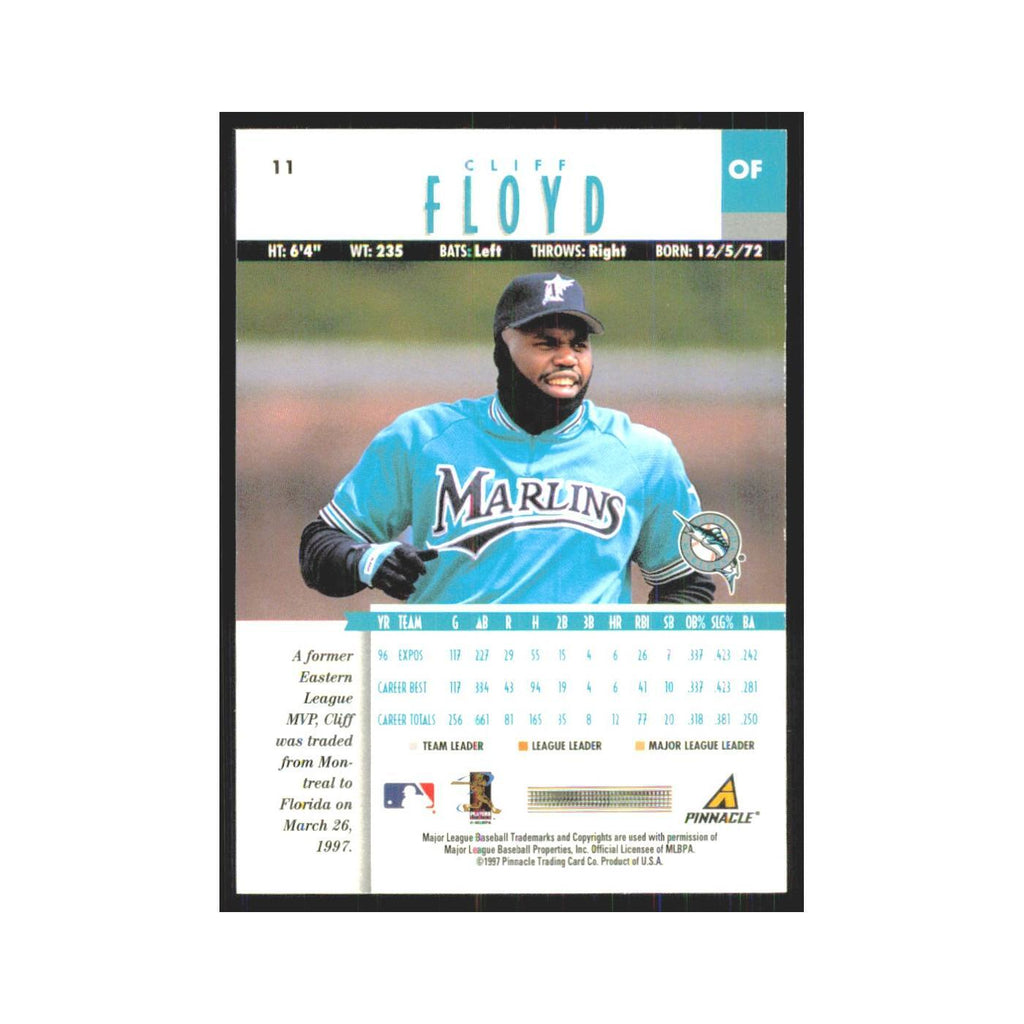 1997 Pinnacle Cliff Floyd Florida Marlins #11