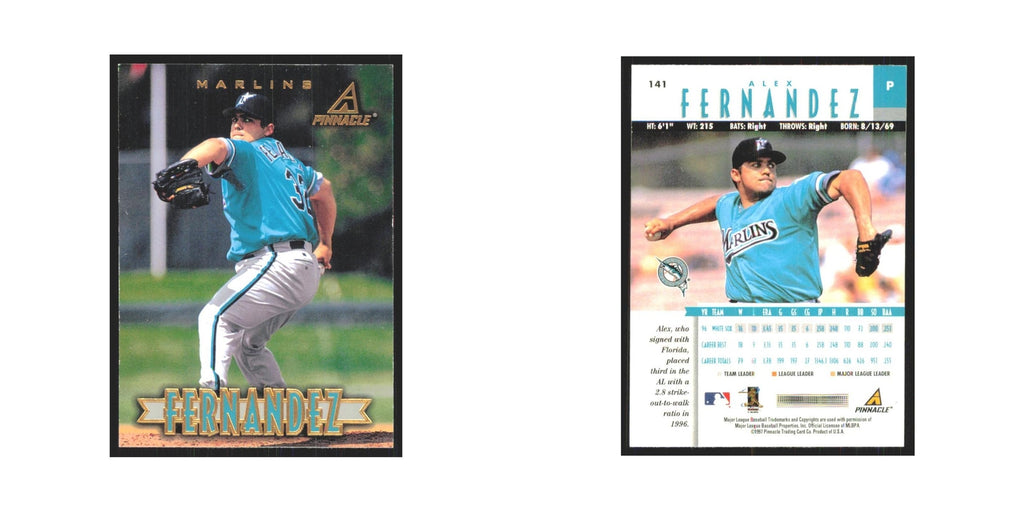 1997 Pinnacle Alex Fernandez Florida Marlins #141