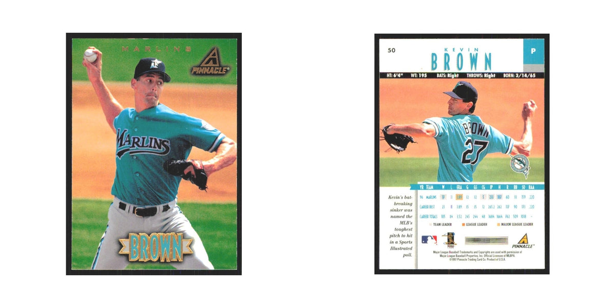1997 Pinnacle Kevin Brown Florida Marlins #50