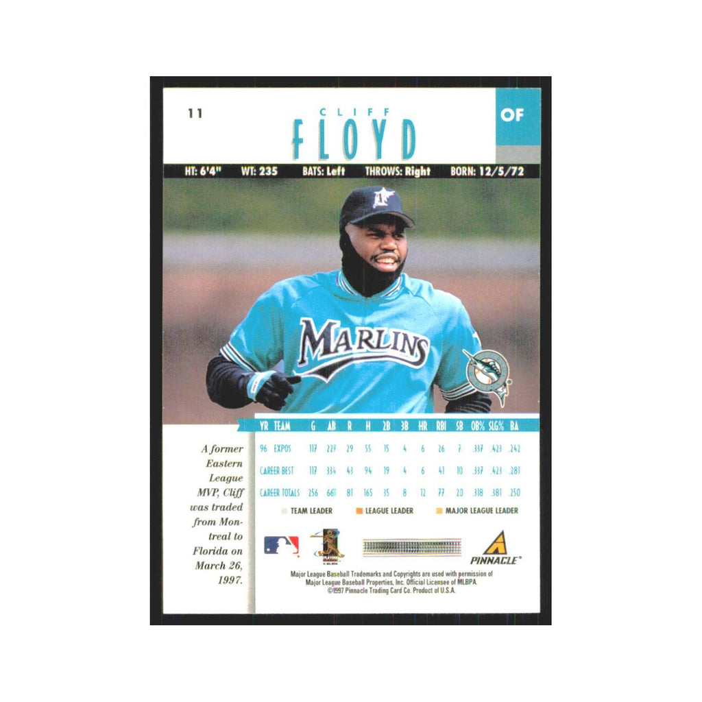 1997 Pinnacle Cliff Floyd Florida Marlins #11