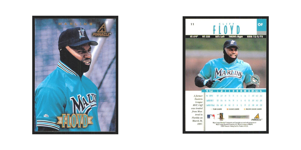 1997 Pinnacle Cliff Floyd Florida Marlins #11