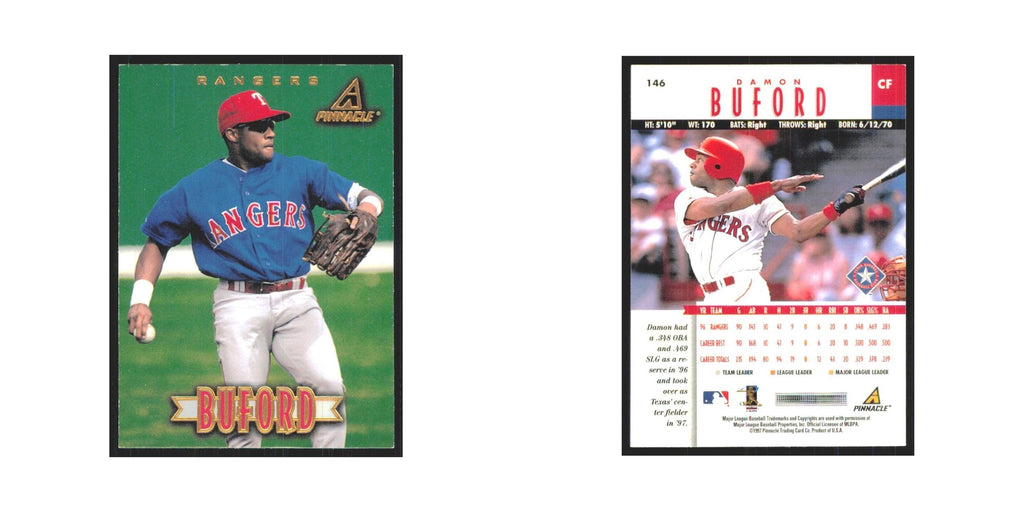 1997 Pinnacle Damon Buford Rangers #146