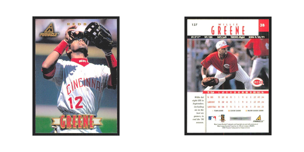 1997 Pinnacle Willie Greene Reds #137