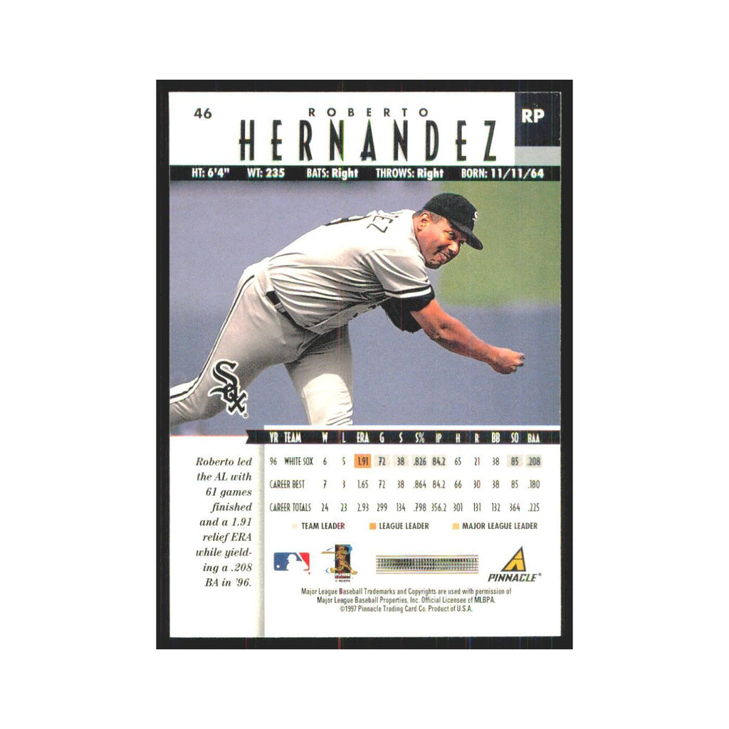 1997 Pinnacle Roberto Hernandez White Sox #46