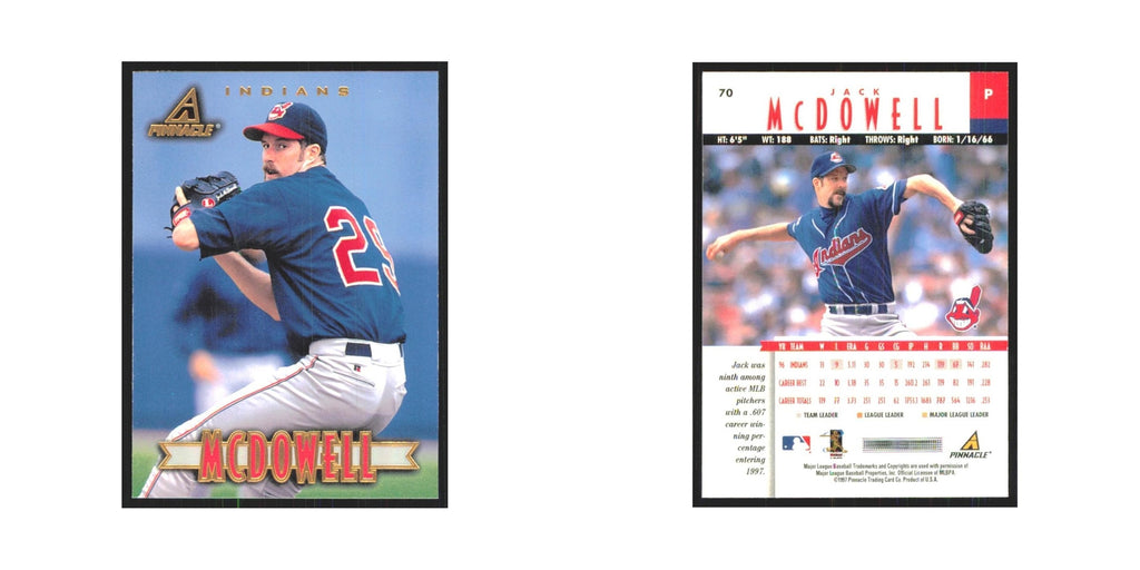 1997 Pinnacle Jack McDowell Indians #70