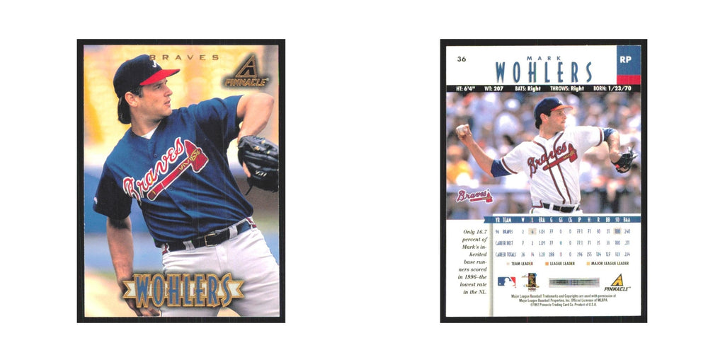 1997 Pinnacle Mark Wohlers Braves #36