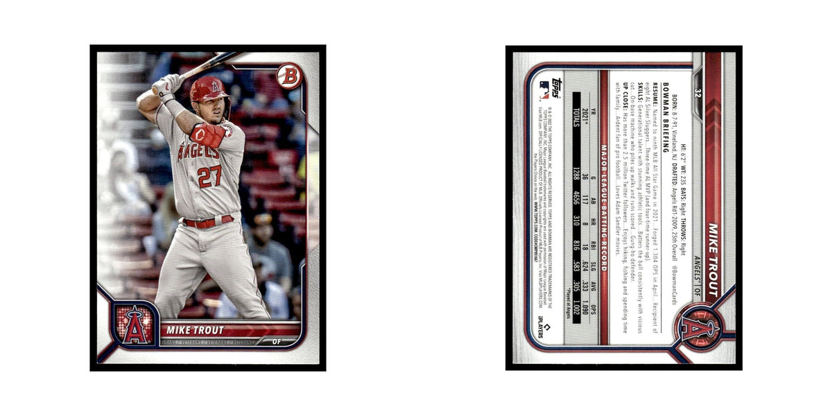Mike Trout 2022 Bowman #32 Los Angeles Angels Baseball Card NM