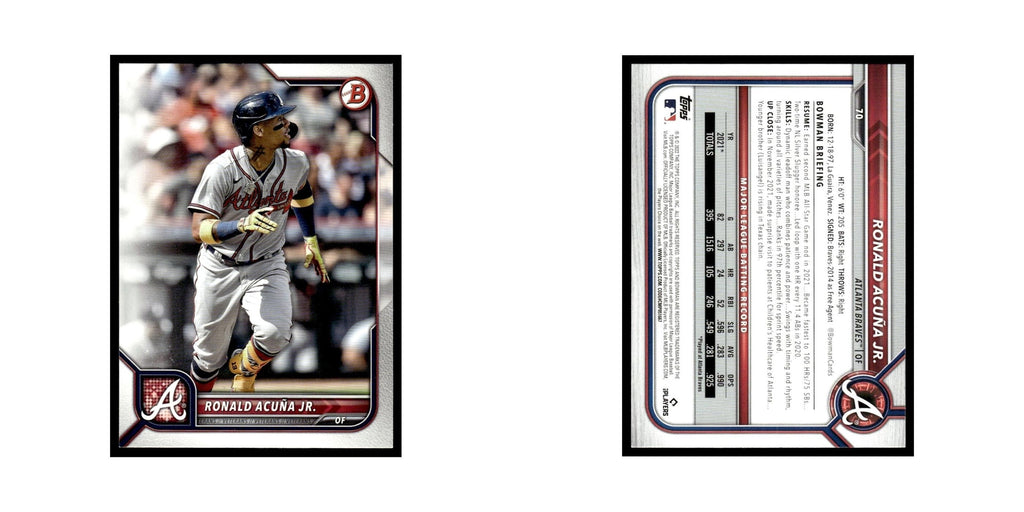 Ronald Acuna Jr. 2022 Bowman #70 Atlanta Braves Baseball Card NM