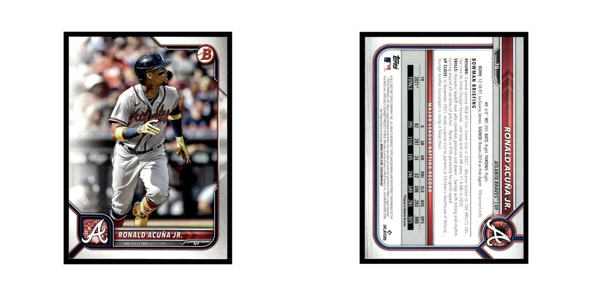 Ronald Acuna Jr. 2022 Bowman #70 Atlanta Braves Baseball Card NM