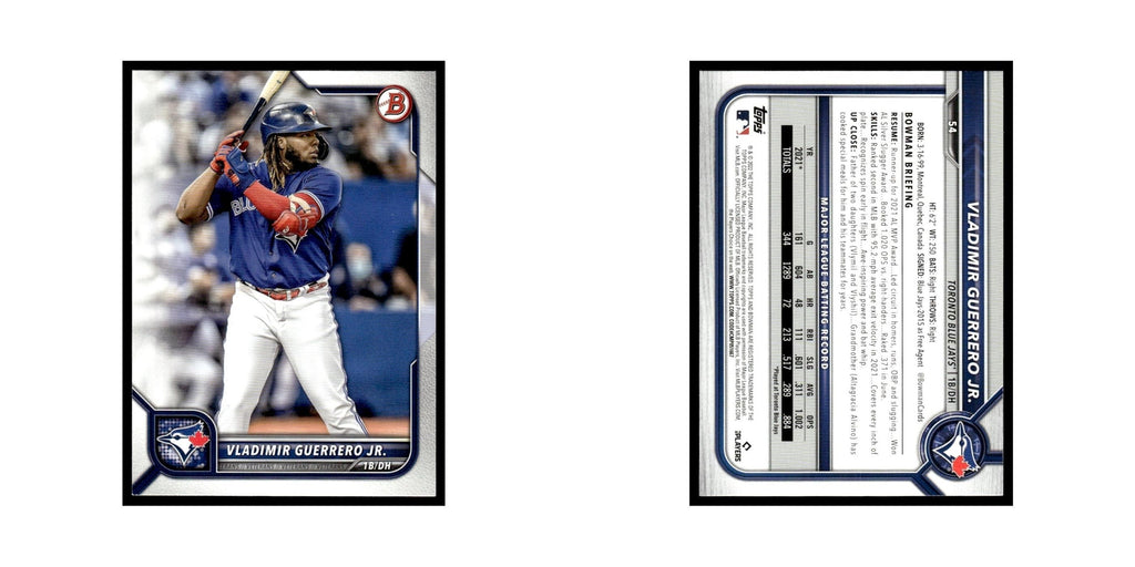 Vladimir Guerrero Jr. 2022 Bowman #54 Toronto Blue Jays Baseball Card NM