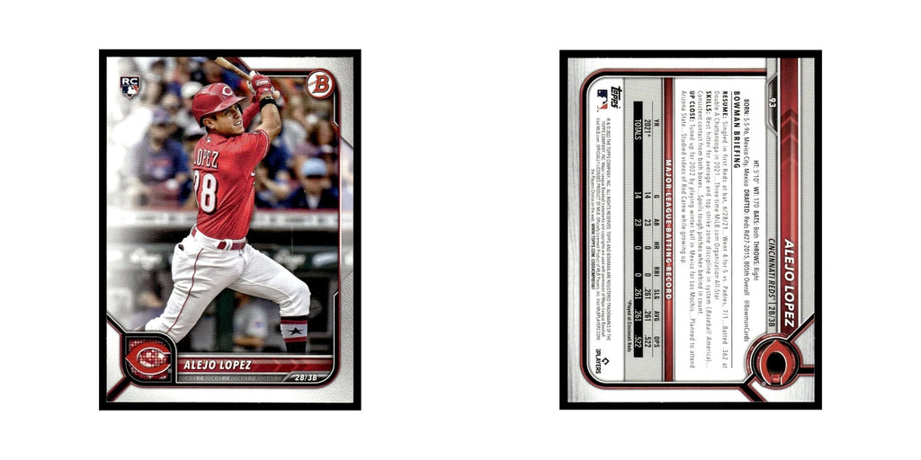 Alejo Lopez Rookie 2022 Bowman #93 Cincinnati Reds Baseball Card NM
