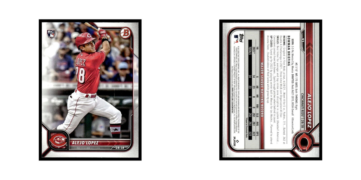 Alejo Lopez Rookie 2022 Bowman #93 Cincinnati Reds Baseball Card NM