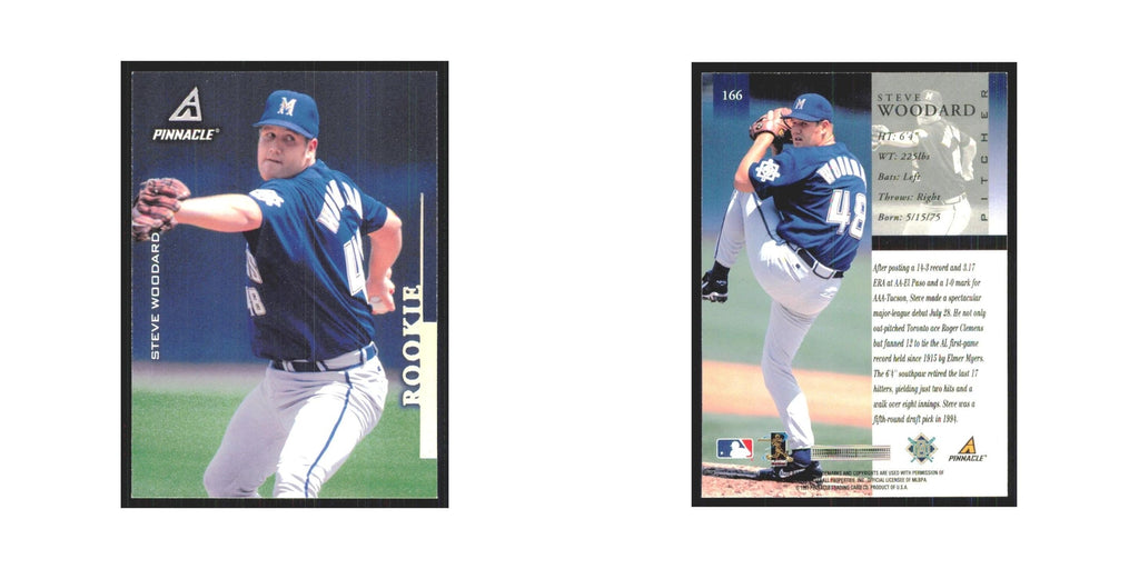 1998 Pinnacle Steve Woodard RC Brewers #166