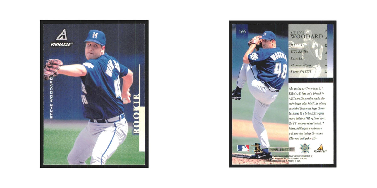 1998 Pinnacle Steve Woodard RC Brewers #166