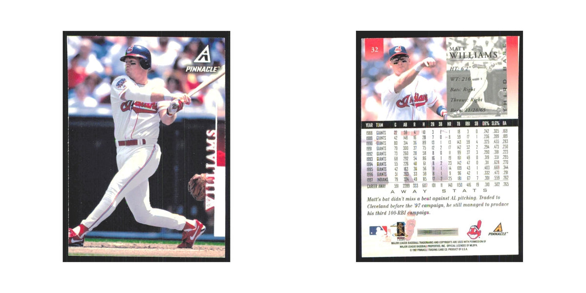 1998 Pinnacle Matt Williams Indians #32