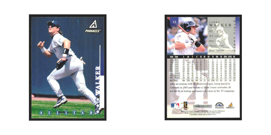 1998 Pinnacle Larry Walker Rockies #13