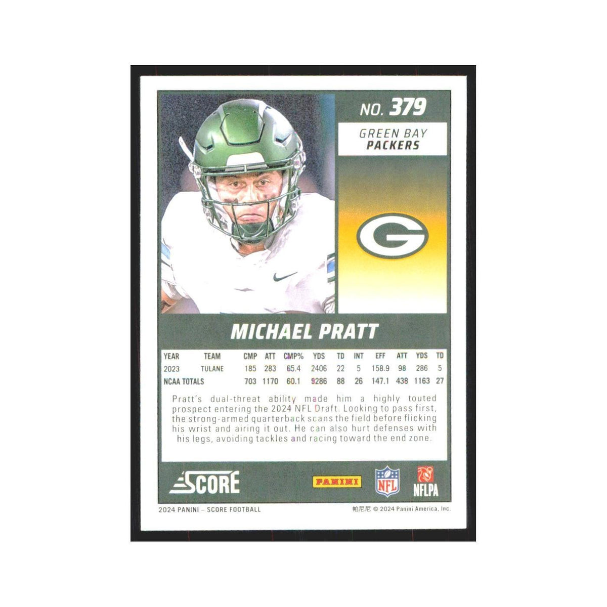 2024 Score Michael Pratt RC Packers #379