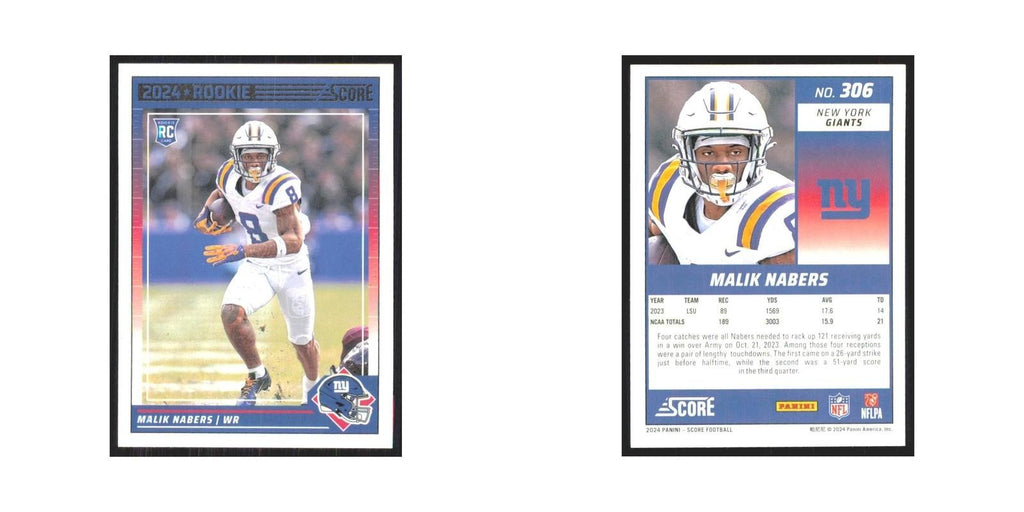 2024 Score Malik Nabers RC Giants #306