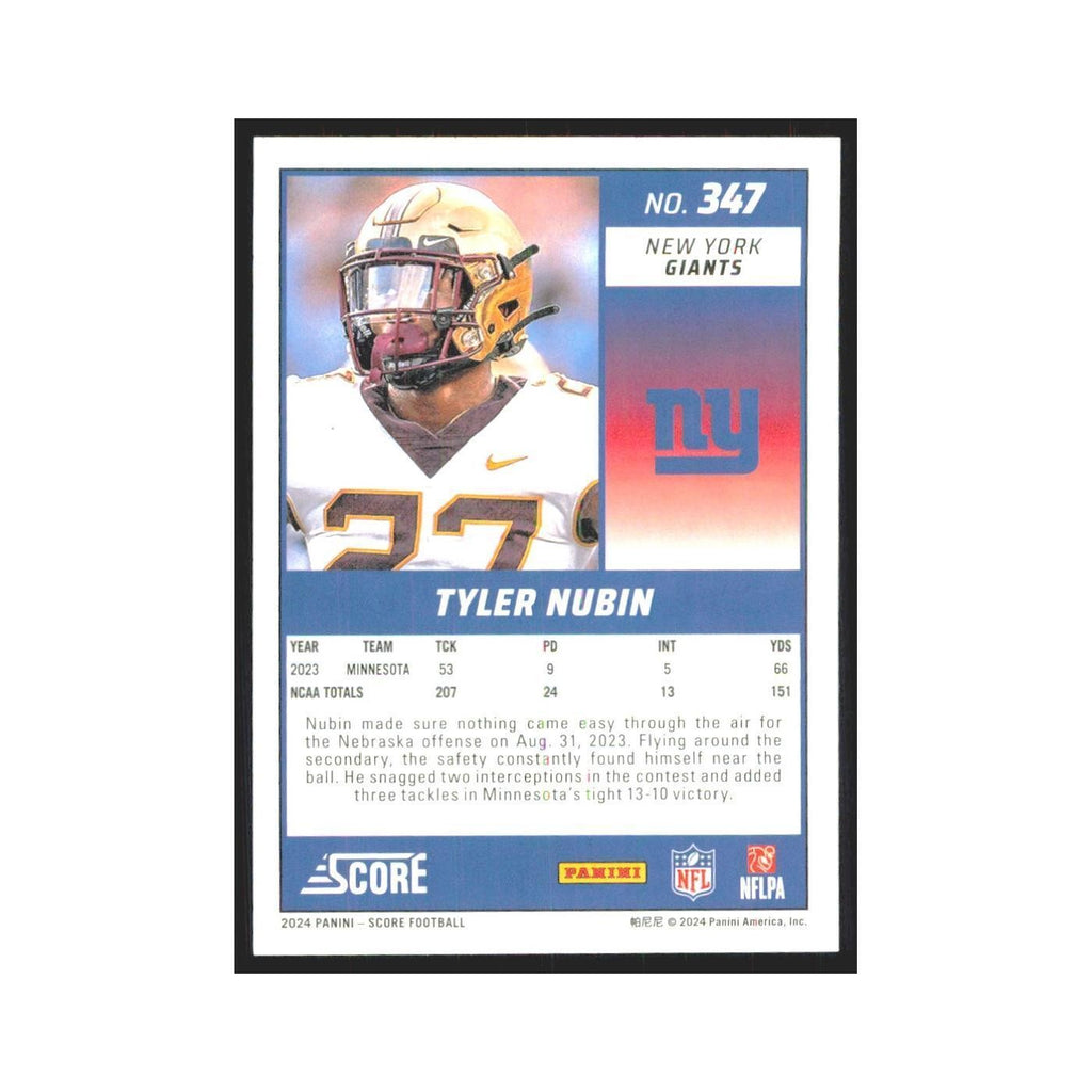 2024 Score Tyler Nubin RC Giants #347