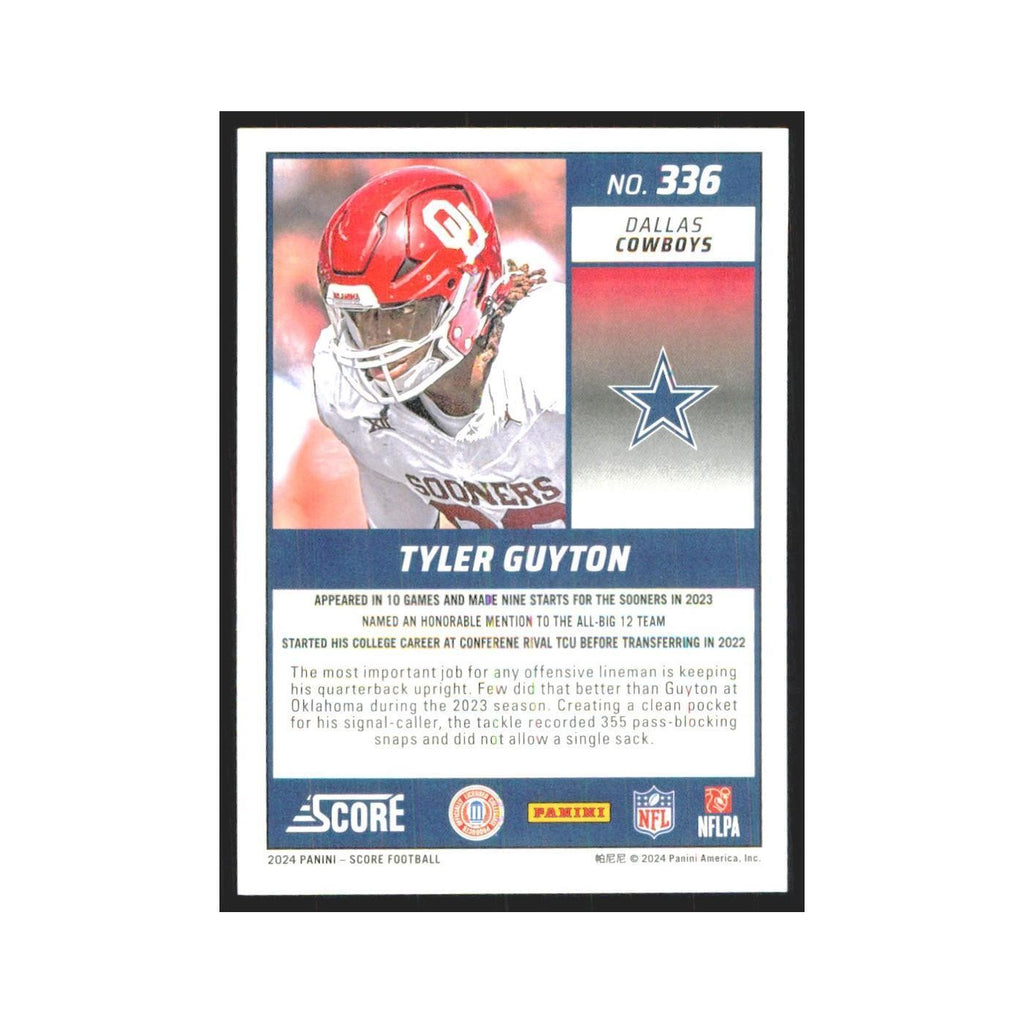 2024 Score Tyler Guyton RC Cowboys #336