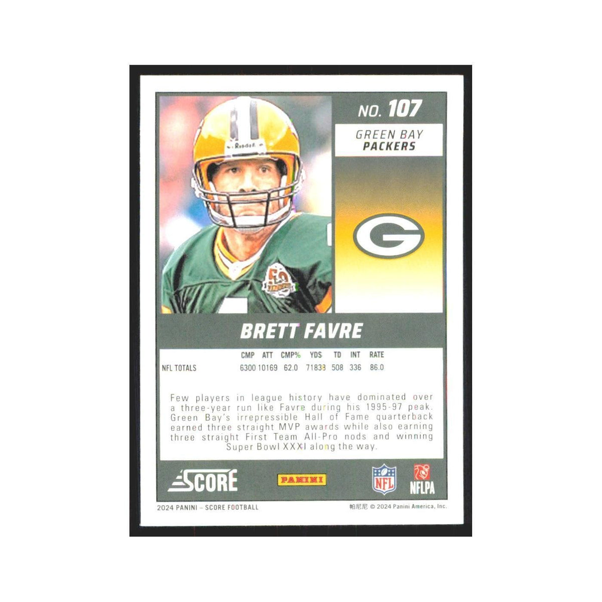 2024 Score Brett Favre Packers #107
