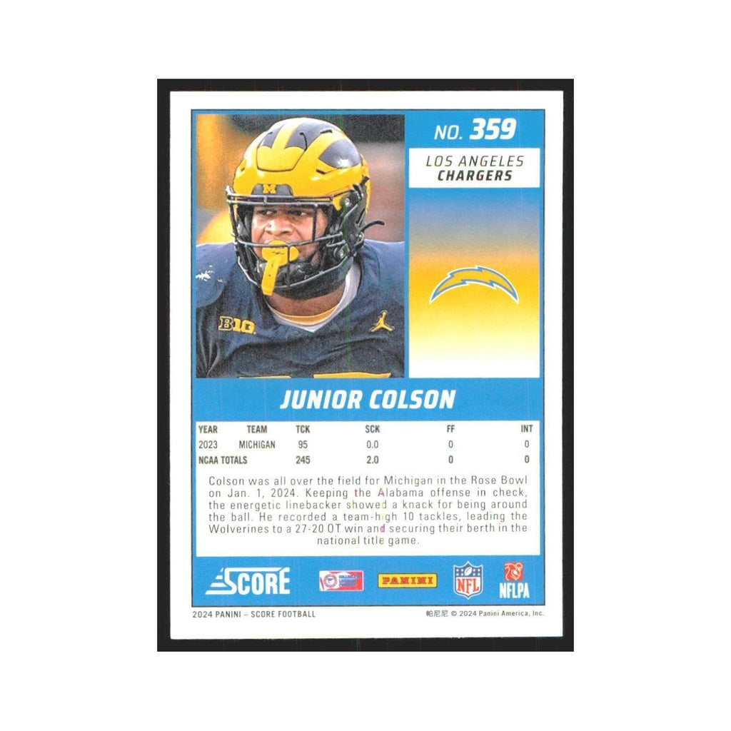 2024 Score Junior Colson RC Chargers #359