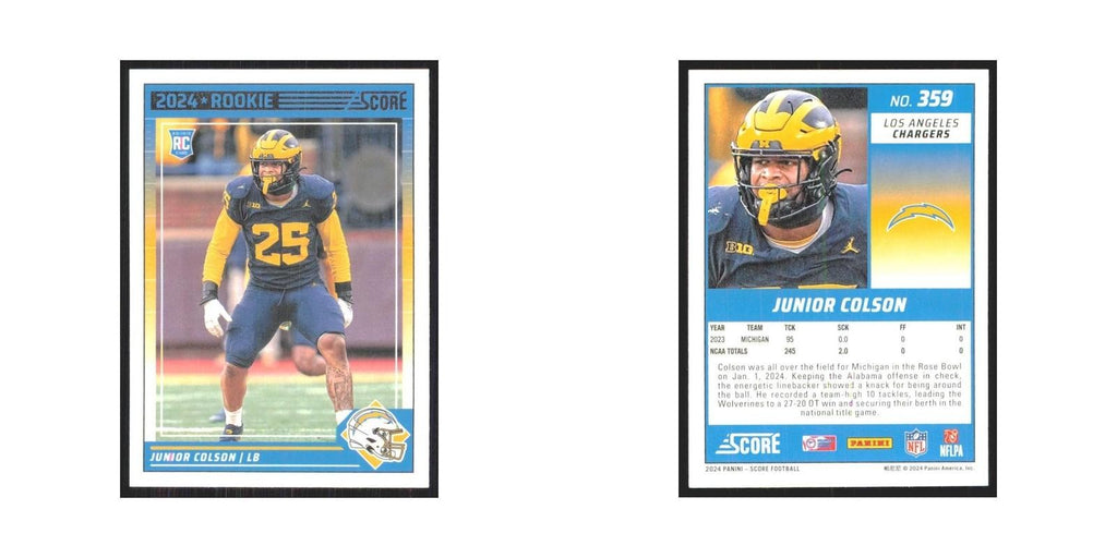 2024 Score Junior Colson RC Chargers #359