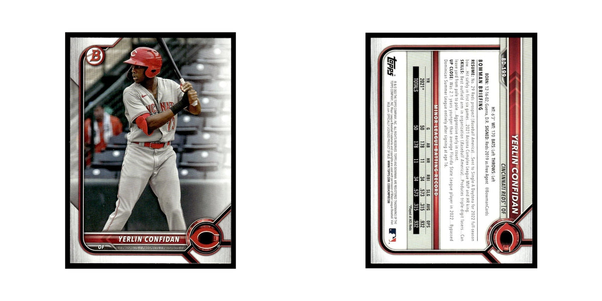 Yerlin Confidan 2022 Bowman Draft #BD-199 Cincinnati Reds Baseball Card NM