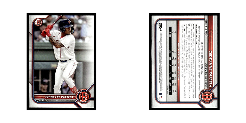 Ceddanne Rafaela 2022 Bowman Draft #BD-104 Boston Red Sox Baseball Card NM