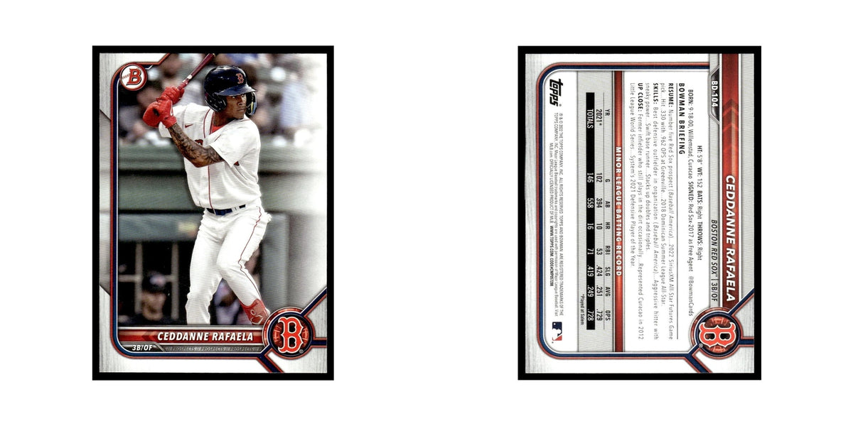 Ceddanne Rafaela 2022 Bowman Draft #BD-104 Boston Red Sox Baseball Card NM