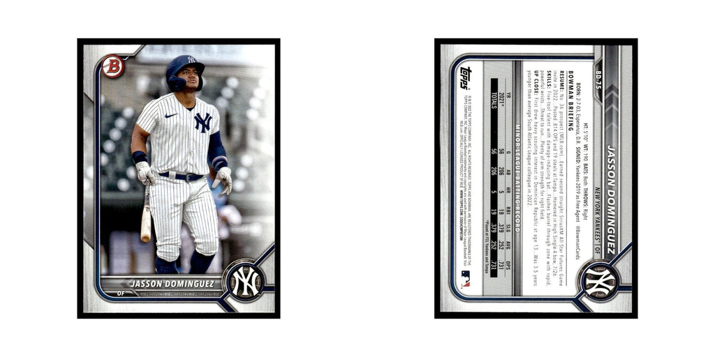 Jasson Dominguez 2022 Bowman Draft #BD-75 New York Yankees Baseball Card NM