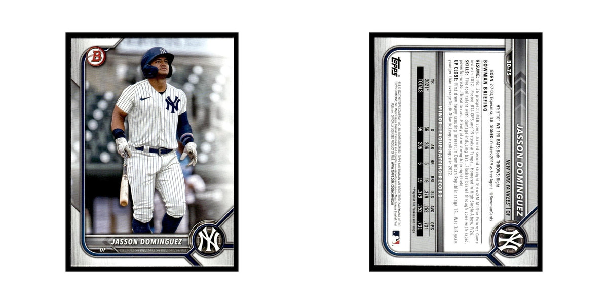 Jasson Dominguez 2022 Bowman Draft #BD-75 New York Yankees Baseball Card NM