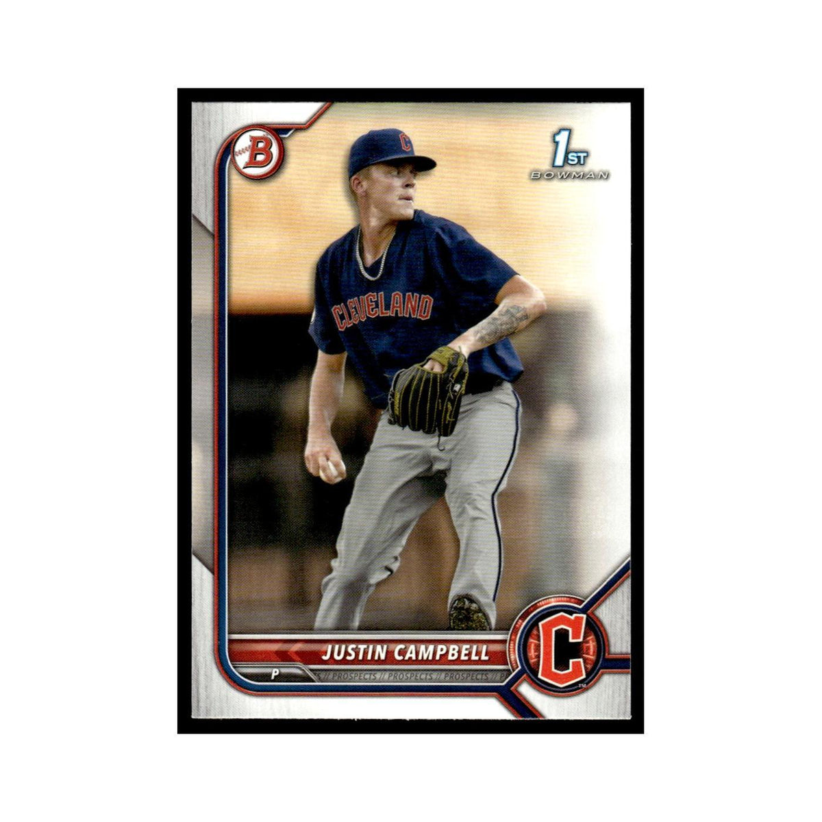 Justin Campbell 2022 Bowman Draft #BD-113 Cleveland Guardians Baseball Card NM
