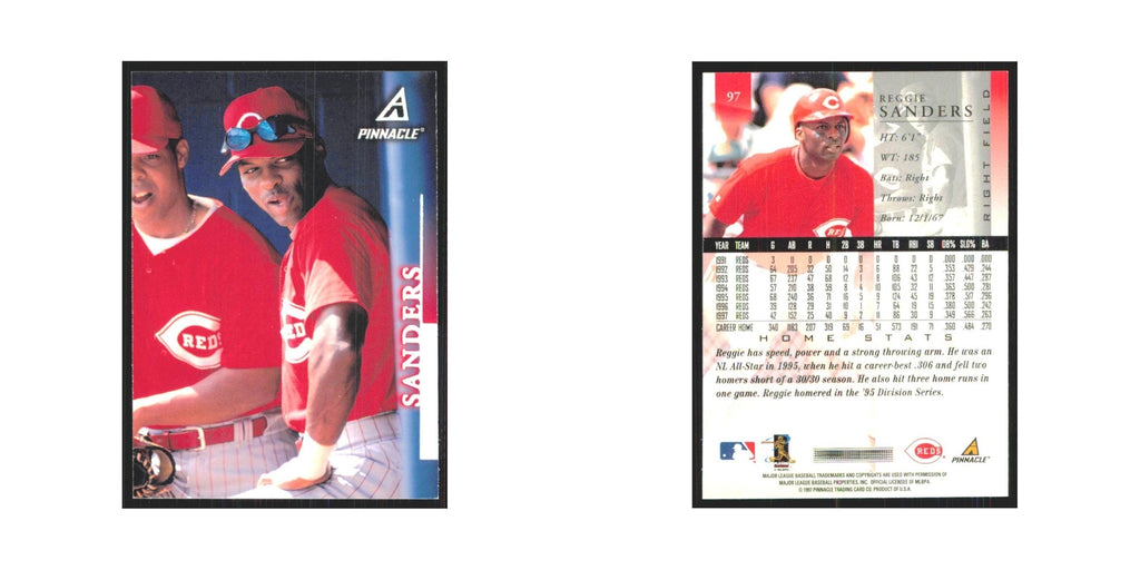1998 Pinnacle Reggie Sanders Reds #97