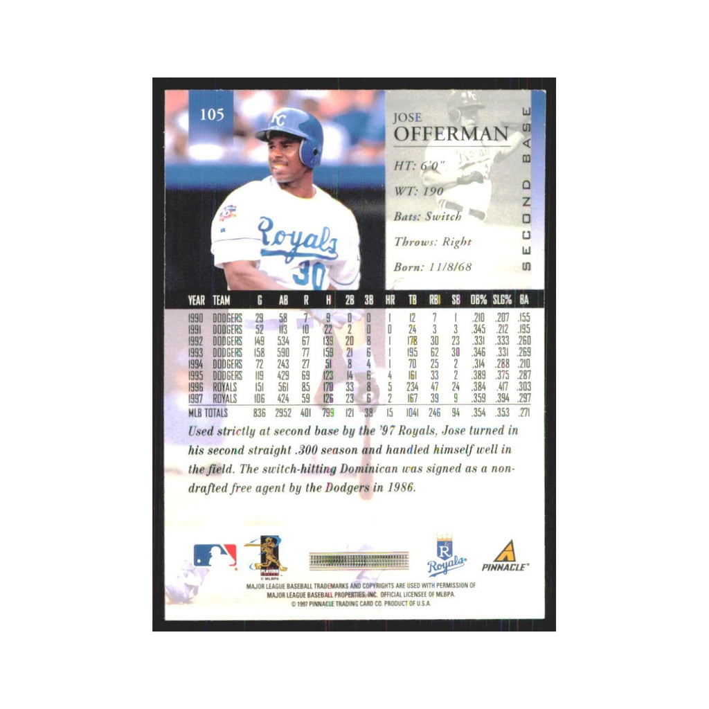 1998 Pinnacle Jose Offerman Royals #105