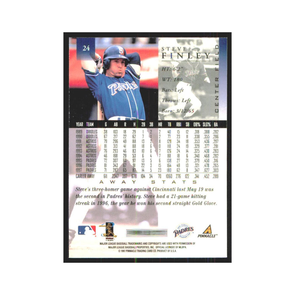 1998 Pinnacle Steve Finley Padres #24