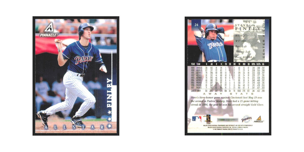 1998 Pinnacle Steve Finley Padres #24
