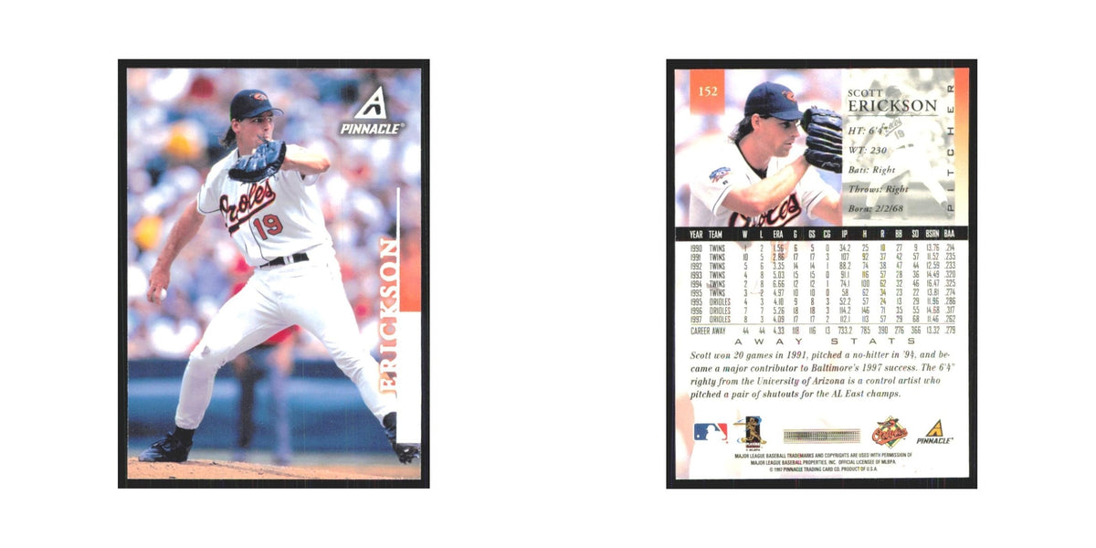 1998 Pinnacle Scott Erickson Orioles #152