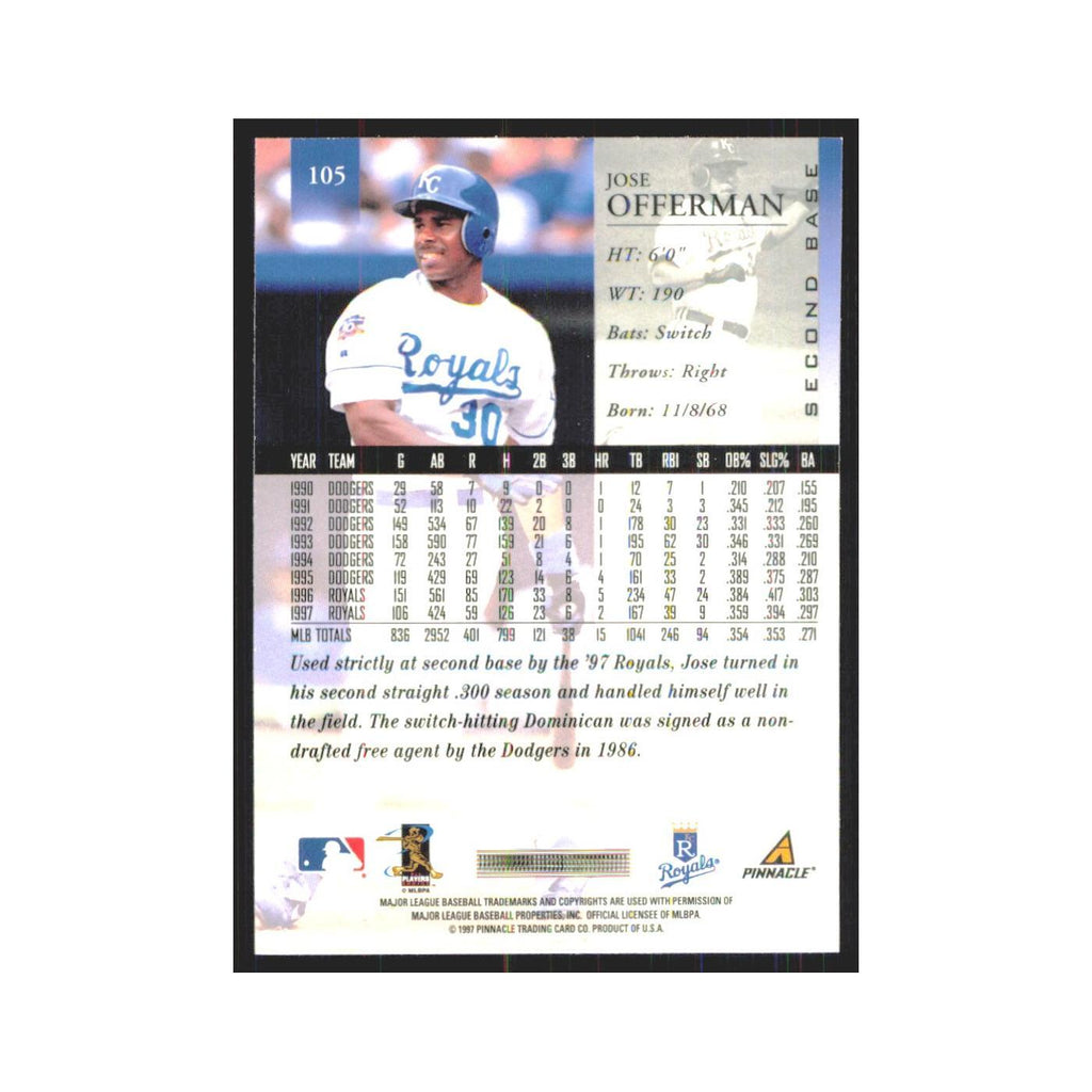 1998 Pinnacle Jose Offerman Royals #105