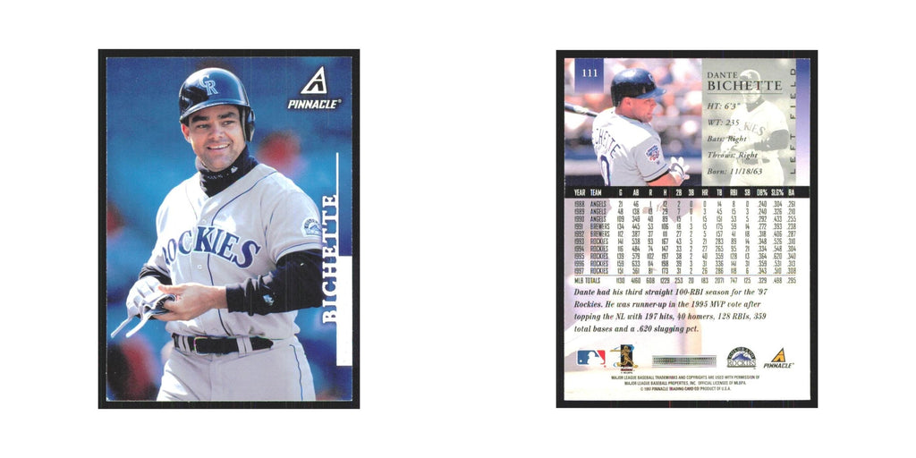 1998 Pinnacle Dante Bichette Rockies #111