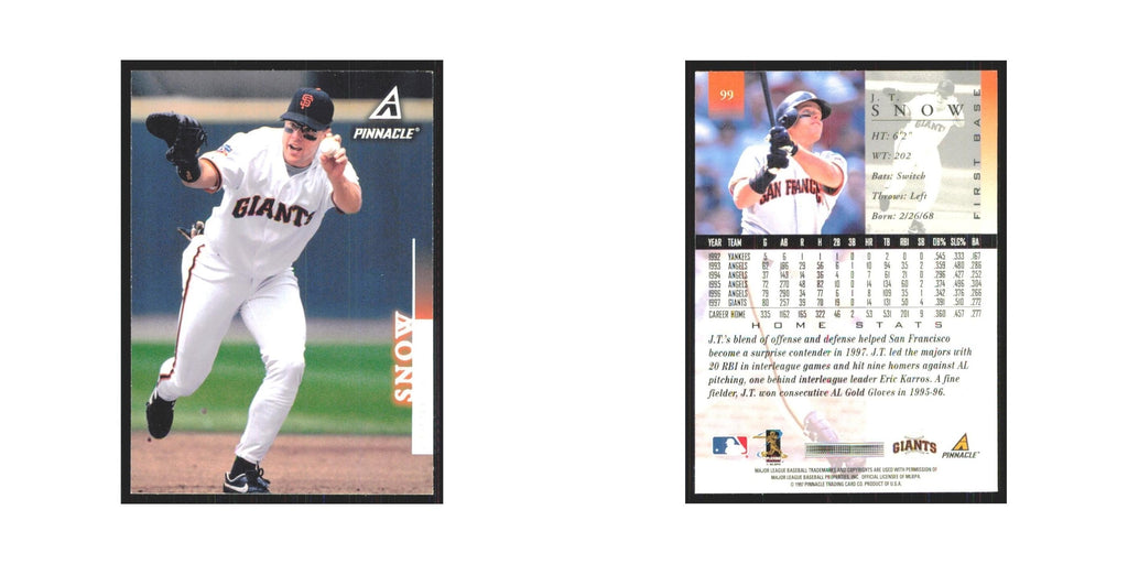 1998 Pinnacle J.T. Snow Giants #99