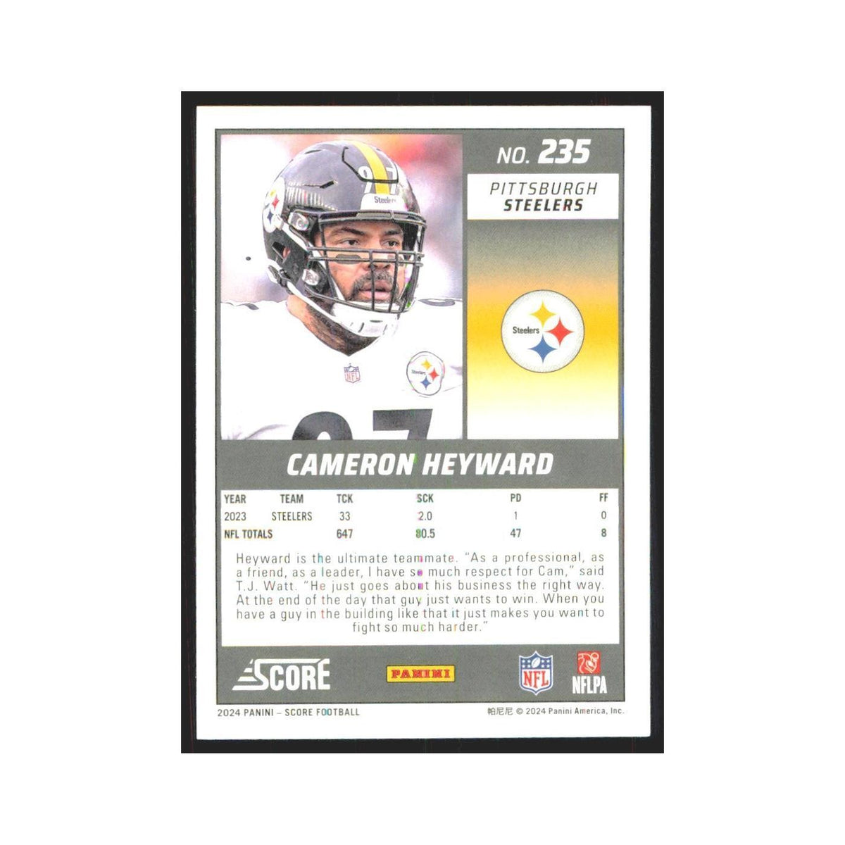 2024 Score Cameron Heyward Steelers #235