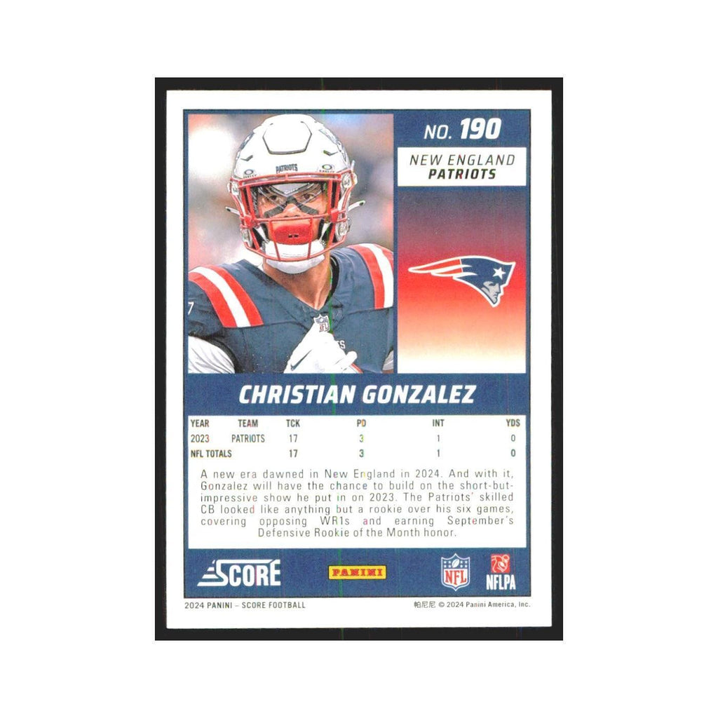 2024 Score Christian Gonzalez Patriots #190