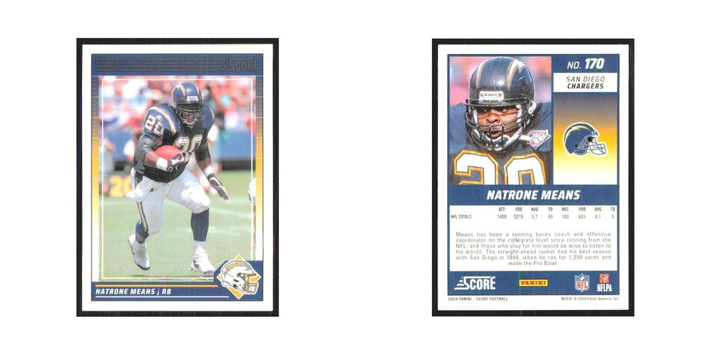 2024 Score Natrone Means San Diego Chargers #170