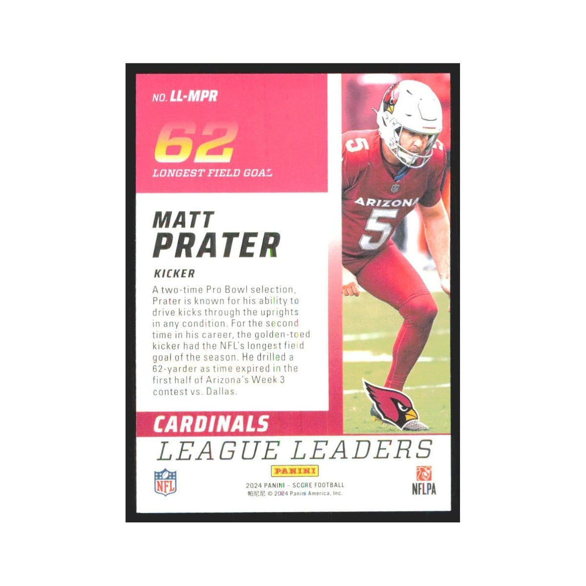 2024 Score Matt Prater Cardinals #LL-MPR