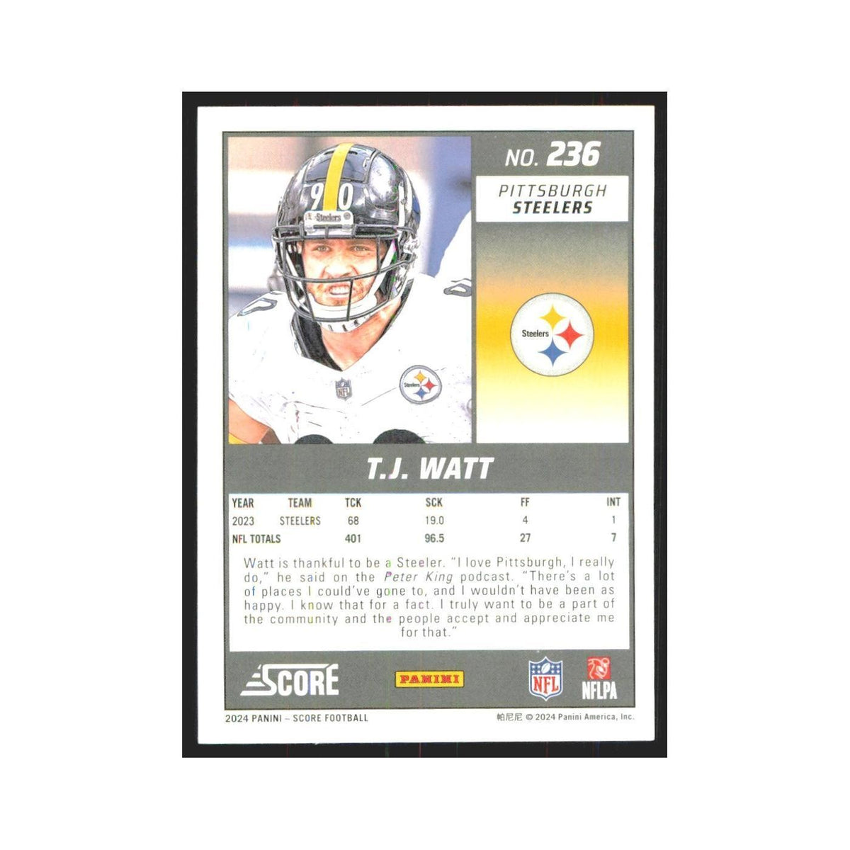 2024 Score T.J. Watt Steelers #236
