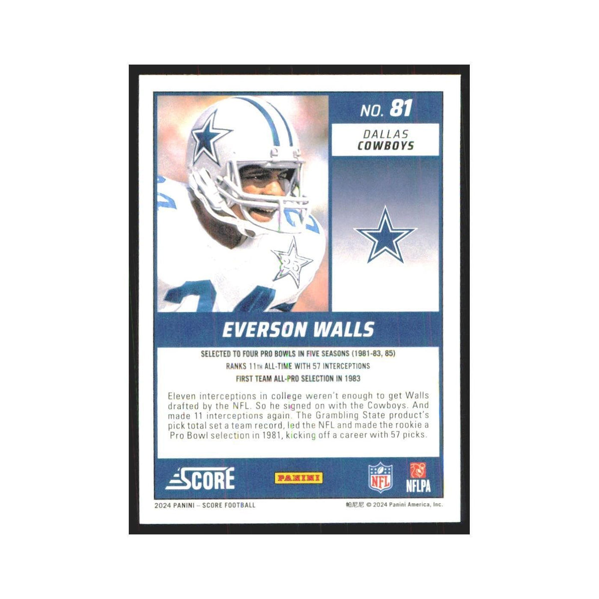2024 Score Everson Walls Cowboys #81